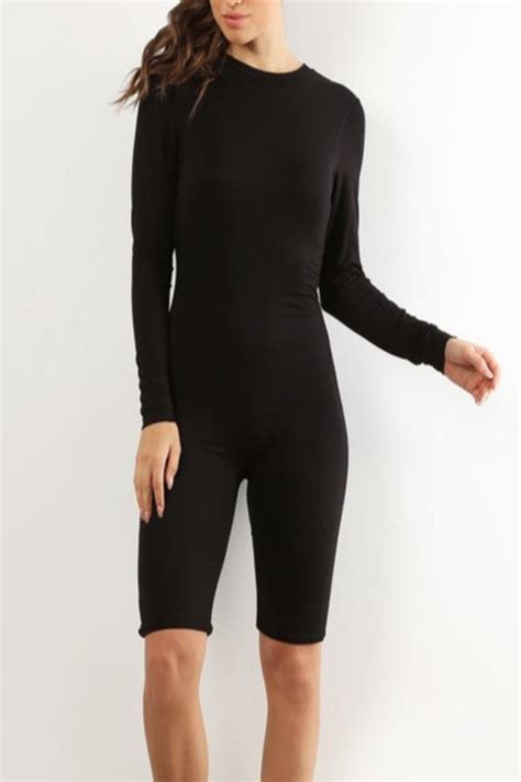 black biker short jumpsuit.